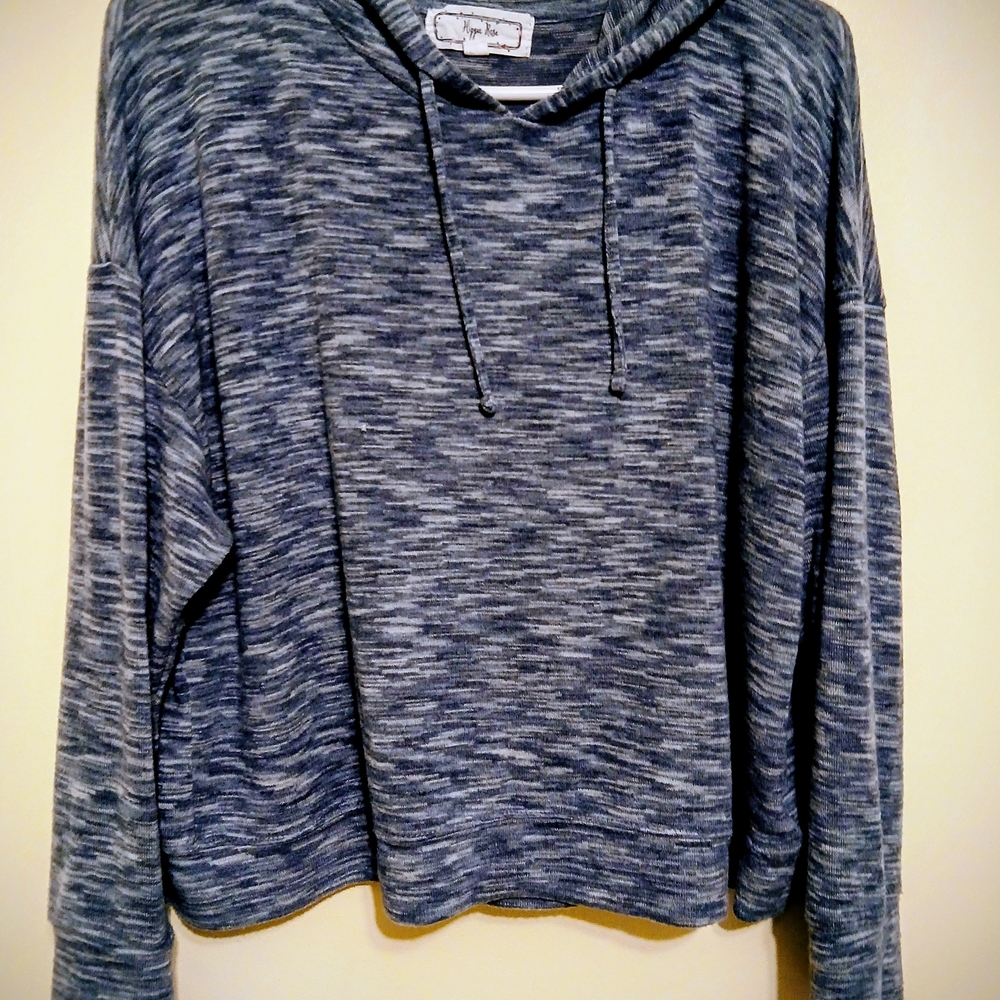 Hippie Rose Blue Hooded Shirt